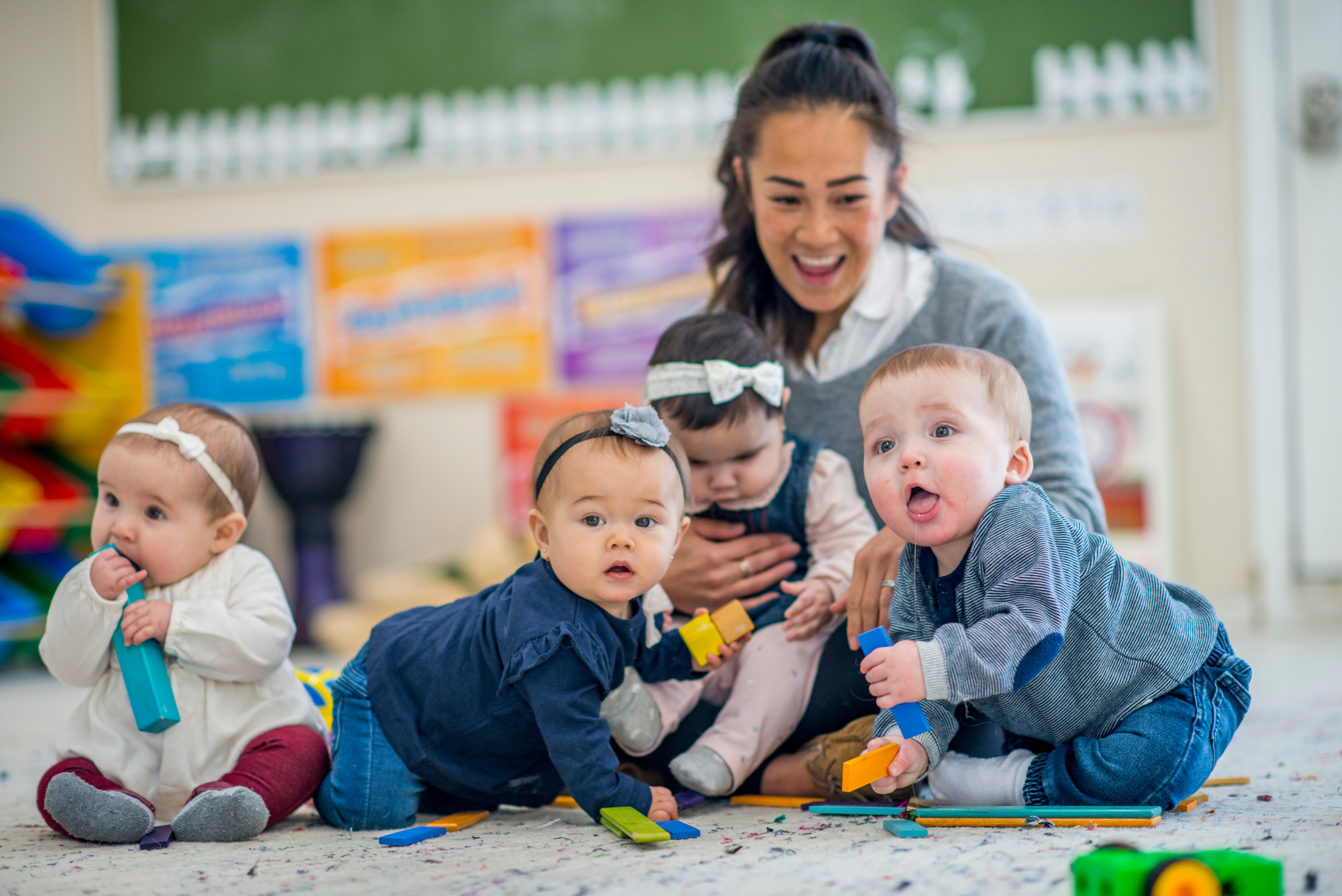 Babies having fun in daycare